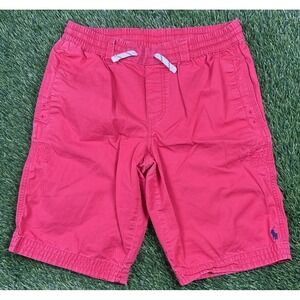 Polo Ralph Lauren Shorts Boys Size 14 Youth Red Cotton Cargo Drawstring Casual